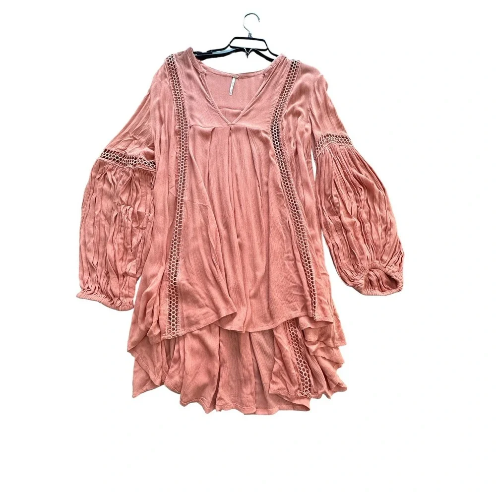 Free People Dress Small Just the Two of Us Boho Balloon Sleeve Babydoll‎ #K2-3
